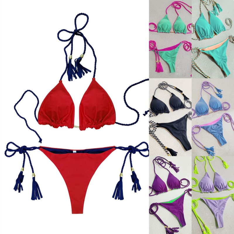 Seksikäs kaksi - Pala bikinit kuumille tytöille. Kolmiotyyli, kaksinkertainen - sivu- - estää. Rantabikinit uimapuku, kolme - Pistetyyli 8826 Hinta:$79,99